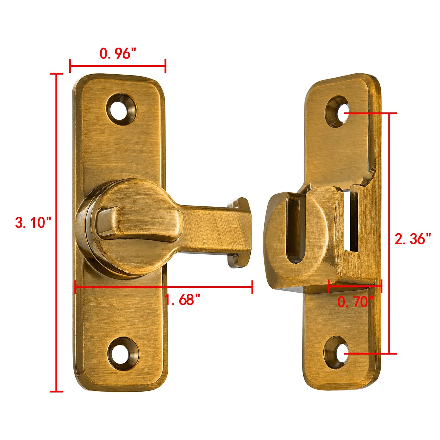 Enhanced Security Flip Latch Lock, Heavy-Duty Sliding & Swing Door Latch