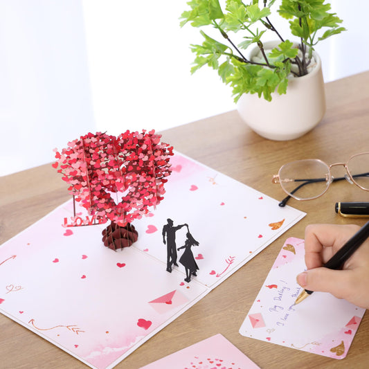 Pop Up Anniversary Card, 3D Cards 6x8 inch