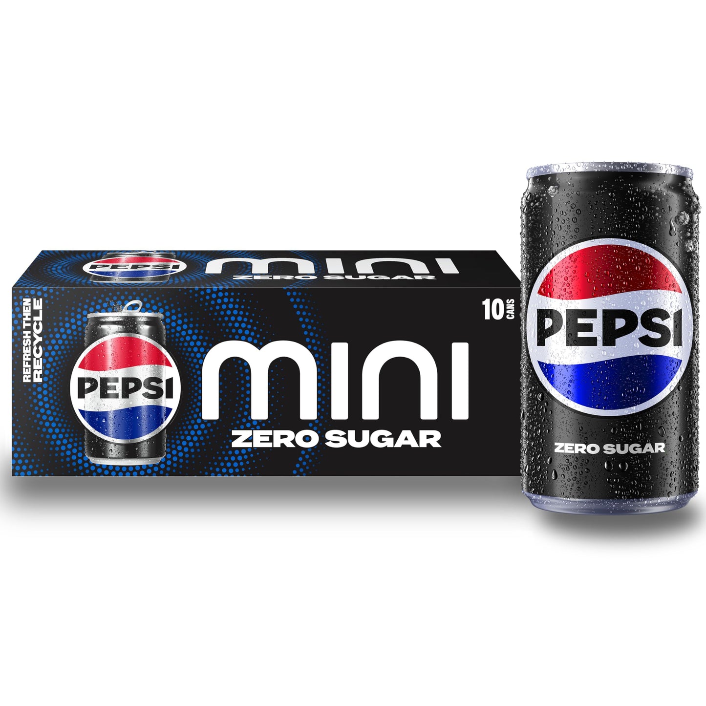 Pepsi Soda, 7.5 Ounce Mini Cans, (10 Pack) (Packaging May Vary)