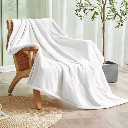 Luxe Heated Throw – 50x60 Ultra-Soft Sherpa & Flannel Electric Blanket (Gray)