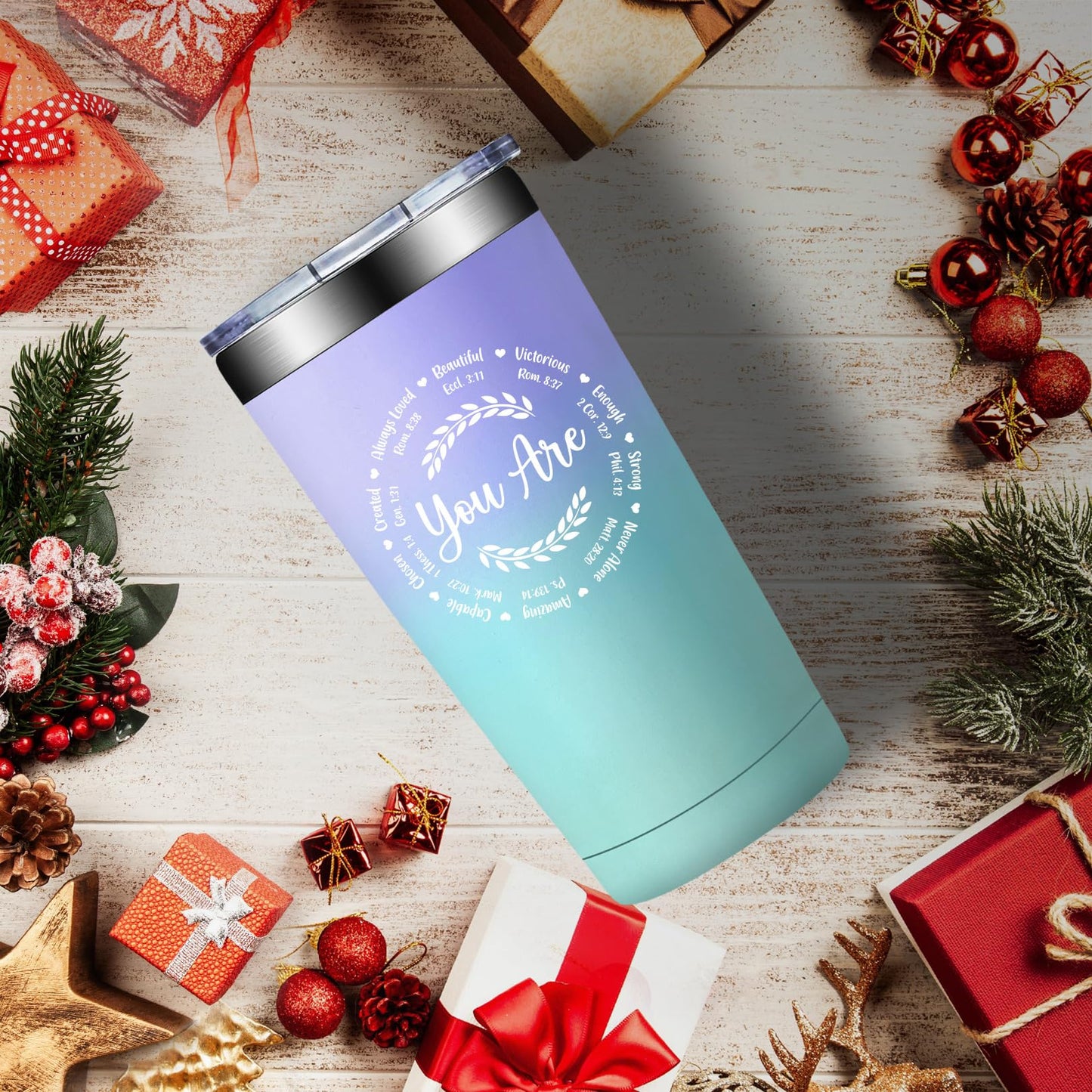 Fufendio Christian Gifts for Women - Inspirational Gifts, Christmas Gifts for Women - Birthday Mothers Day Gifts for Mom, Wife - Friendship Gifts for Women Friends - Christian Tumbler 20oz