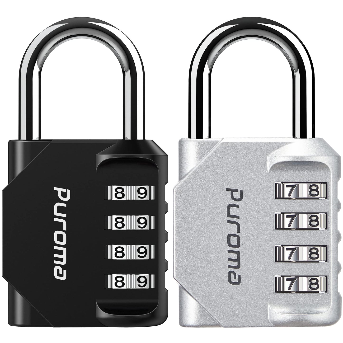 Puroma 4 Pack Combination Lock 4 Digit Locker Lock Outdoor Waterproof Padlock for School Gym Locker, Sports Locker, Fence, Toolbox, Gate, Case, Hasp Storage (Green)