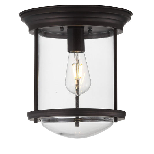 JONATHAN Y JYL7440B Savannah 10.25" Metal/Glass LED Flush Mount, Traditional,Transitional, Dimmable, 2700K Cozy Warm Light Kitchen,Hallway,Bathroom,Stairwell, Oil Rubbed Bronze