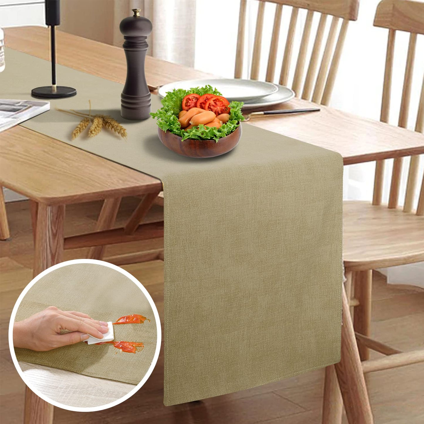 Wipeable Table Runner – Thick Farmhouse-Style Runner for Kitchen, Bedroom, Living Room, Indoor & Outdoor Use