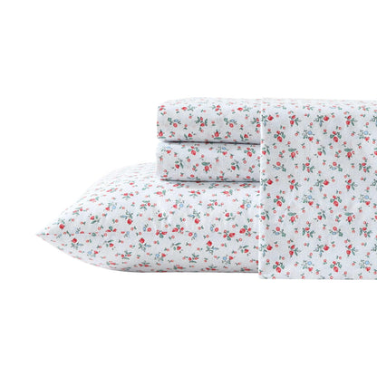 Laura Ashley - Sheet Set, Breathable Cotton Percale Bedding with Matching Pillowcases, Soft Home Decor