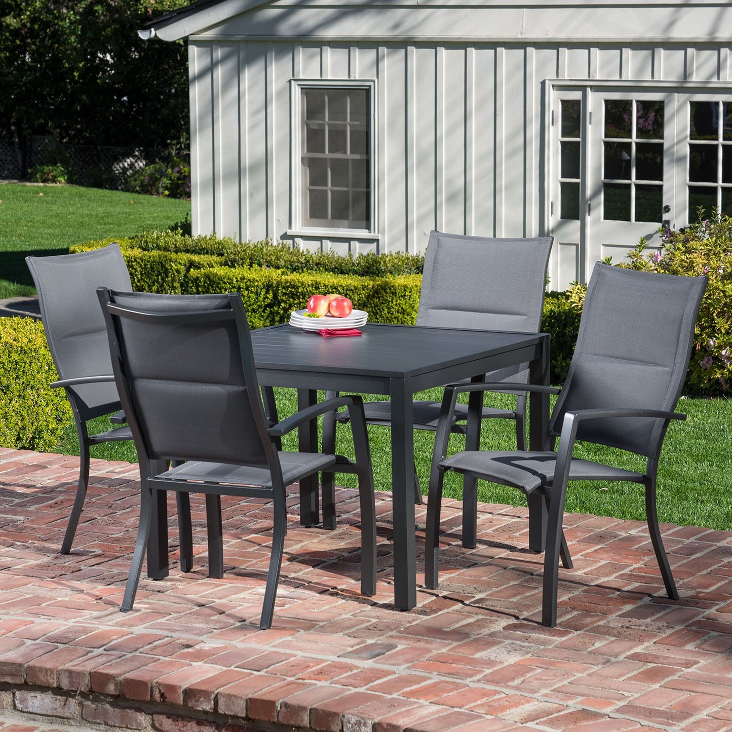 Hanover Naples 11-Piece Patio Dining Set with Rust Resistant Aluminum 40" x 118" Expanding Rectangular Dining Table w/ 10 High-Back Stackable Sling Chairs, Weather-Resistant Outdoor Dining Set for 10