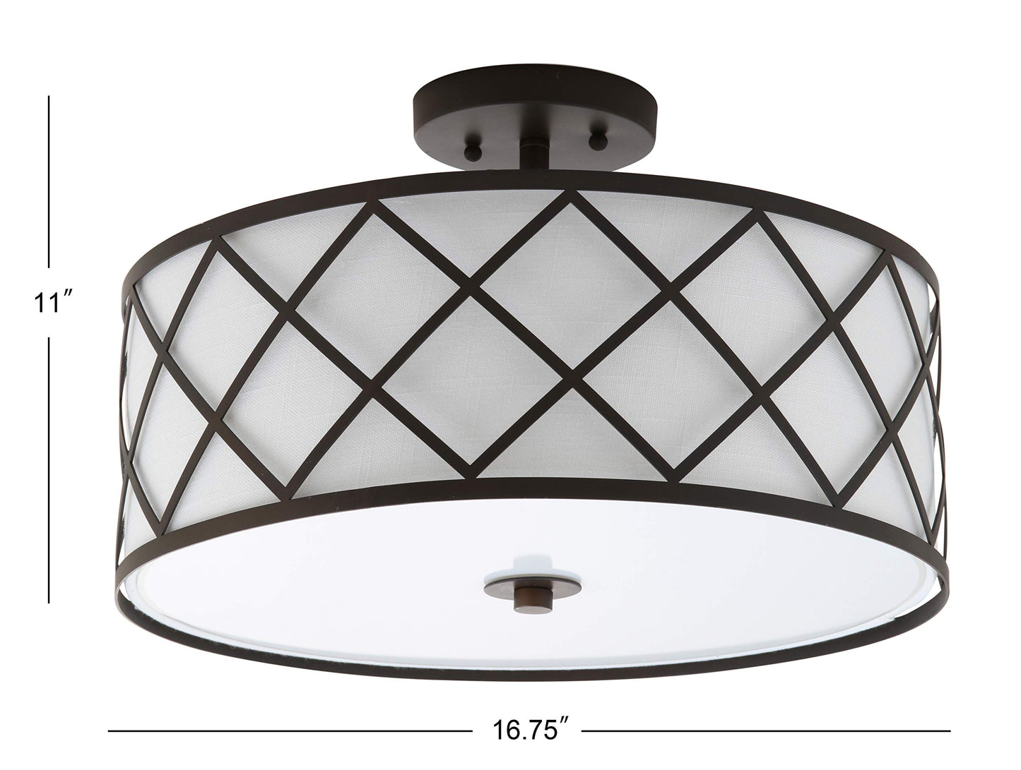 JONATHAN Y JYL3505A Elizabeth Plafonnier LED en métal de 13,25 po, contemporain, transitionnel, à intensité variable, lumière chaude et agréable de 2 700 K, pour cuisine, couloir, salle de bain, cage d'escalier, moderne, 2 lumières + ampoules, doré 