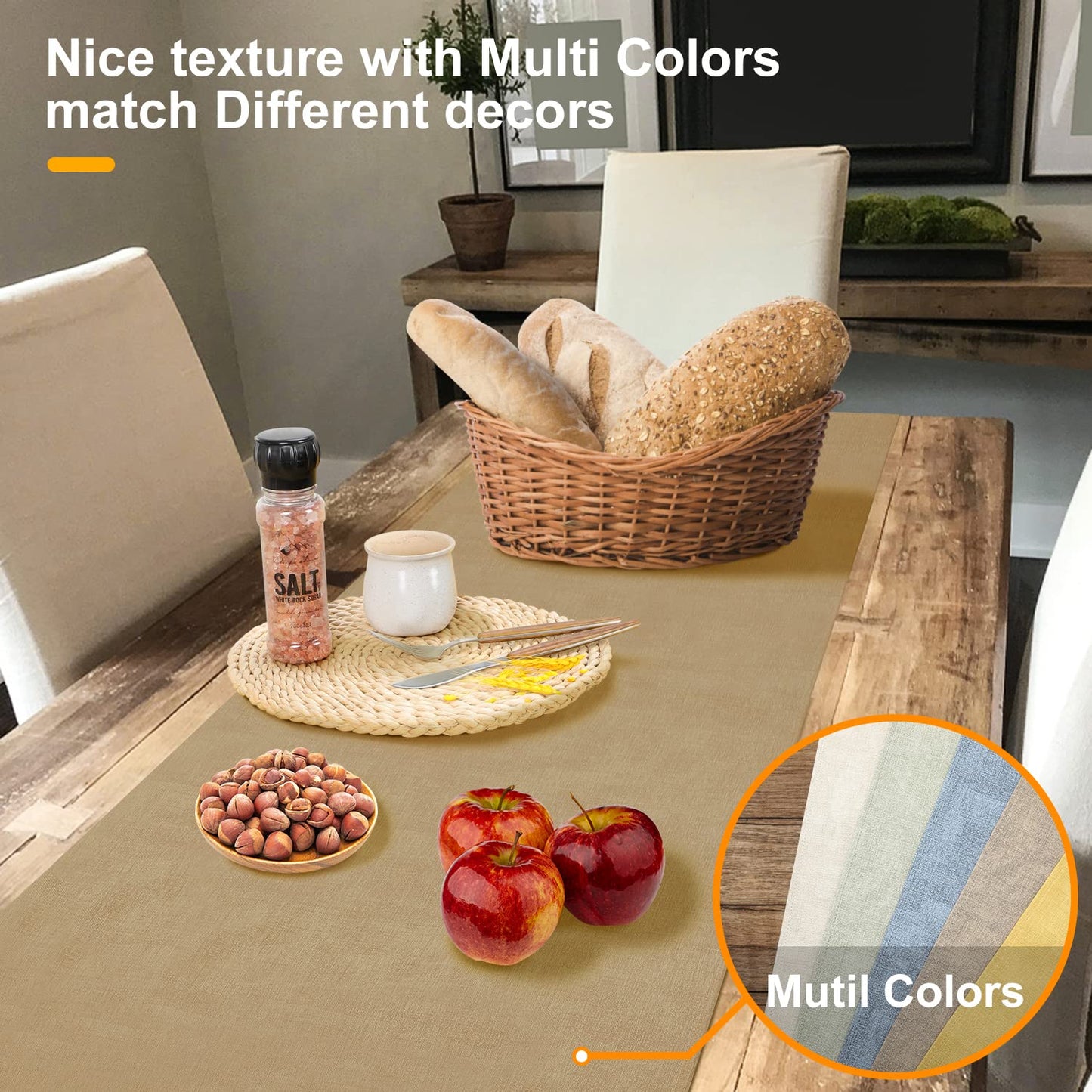 Wipeable Table Runner – Thick Farmhouse-Style Runner for Kitchen, Bedroom, Living Room, Indoor & Outdoor Use