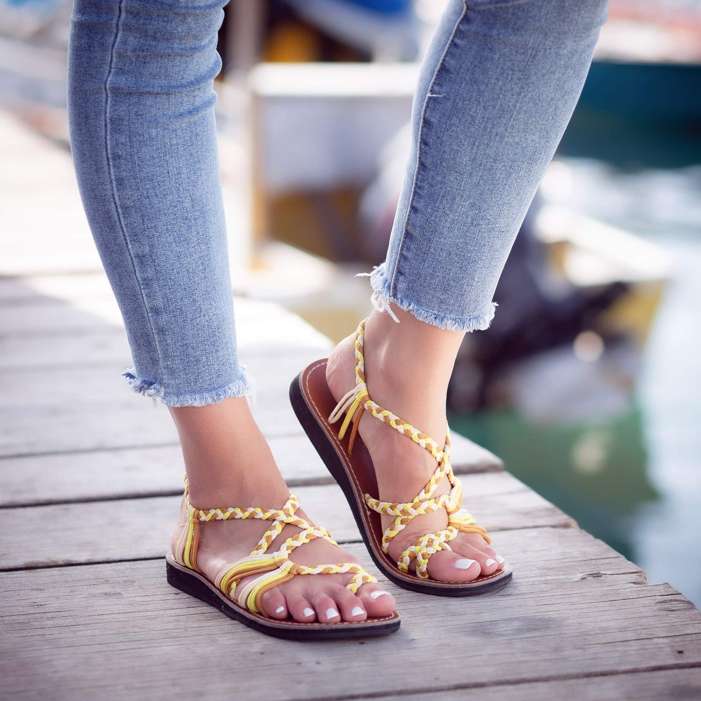 Plaka Flat Sandals for Women Palm Leaf