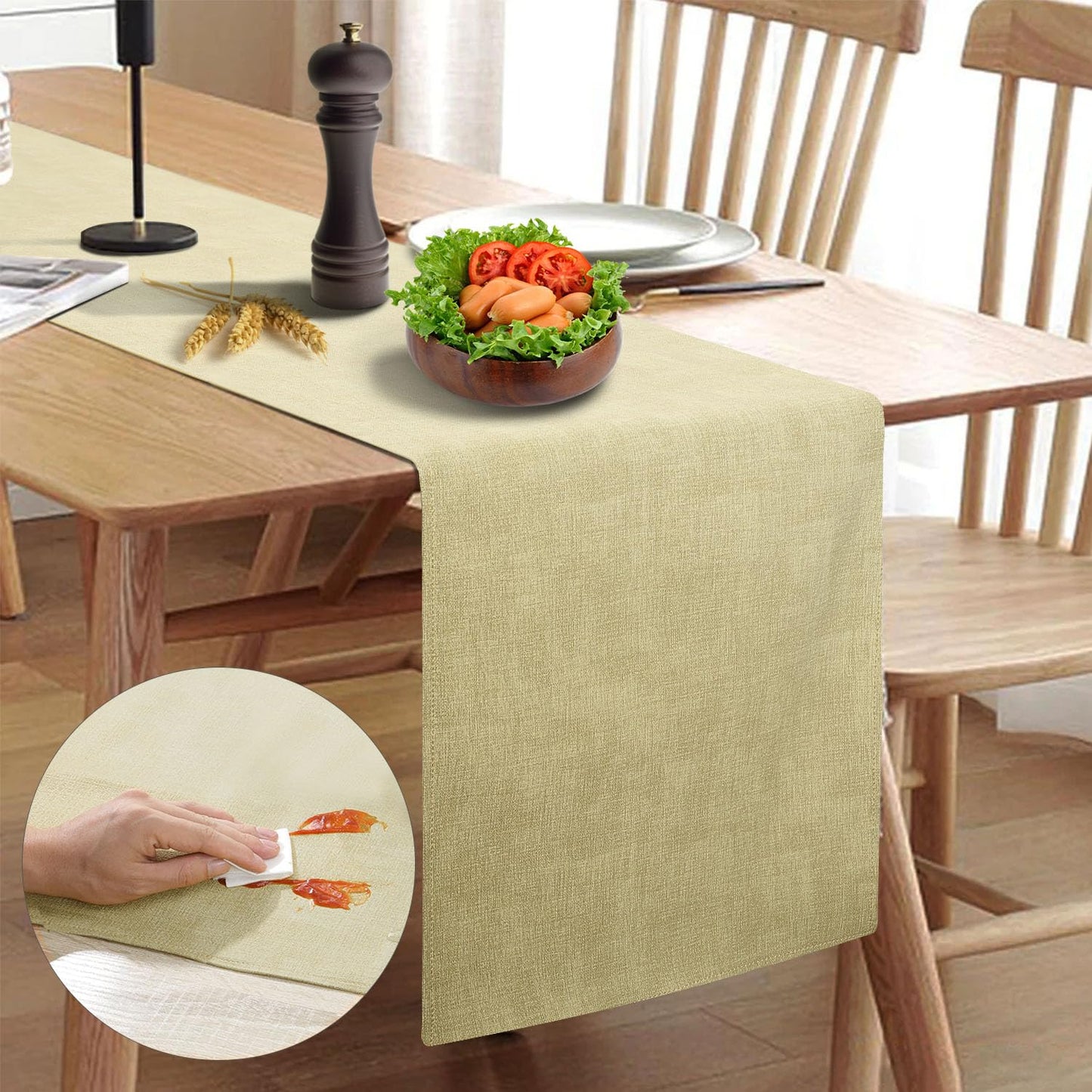 Wipeable Table Runner – Thick Farmhouse-Style Runner for Kitchen, Bedroom, Living Room, Indoor & Outdoor Use
