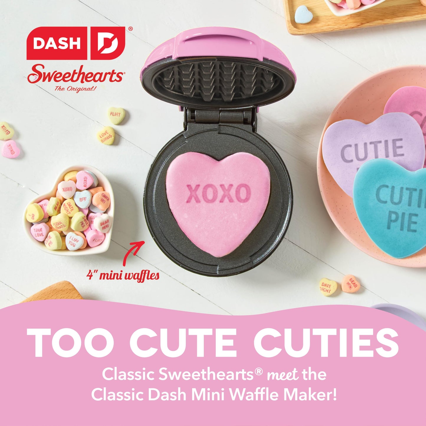 DASH Mini Maker for Individual Waffles, Hash Browns, Keto Chaffles with Easy to Clean, Non-Stick Surfaces, 4 Inch, White Pineapple