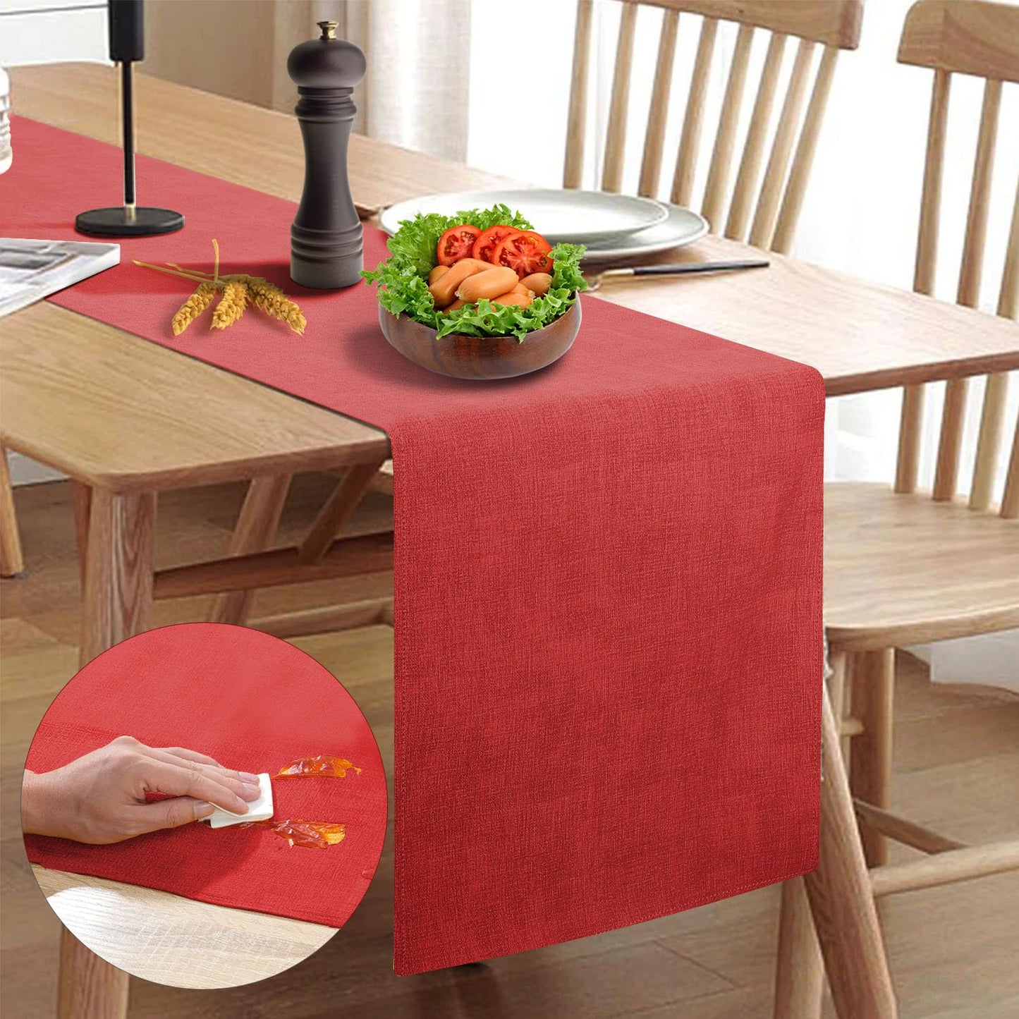 Wipeable Table Runner – Thick Farmhouse-Style Runner for Kitchen, Bedroom, Living Room, Indoor & Outdoor Use
