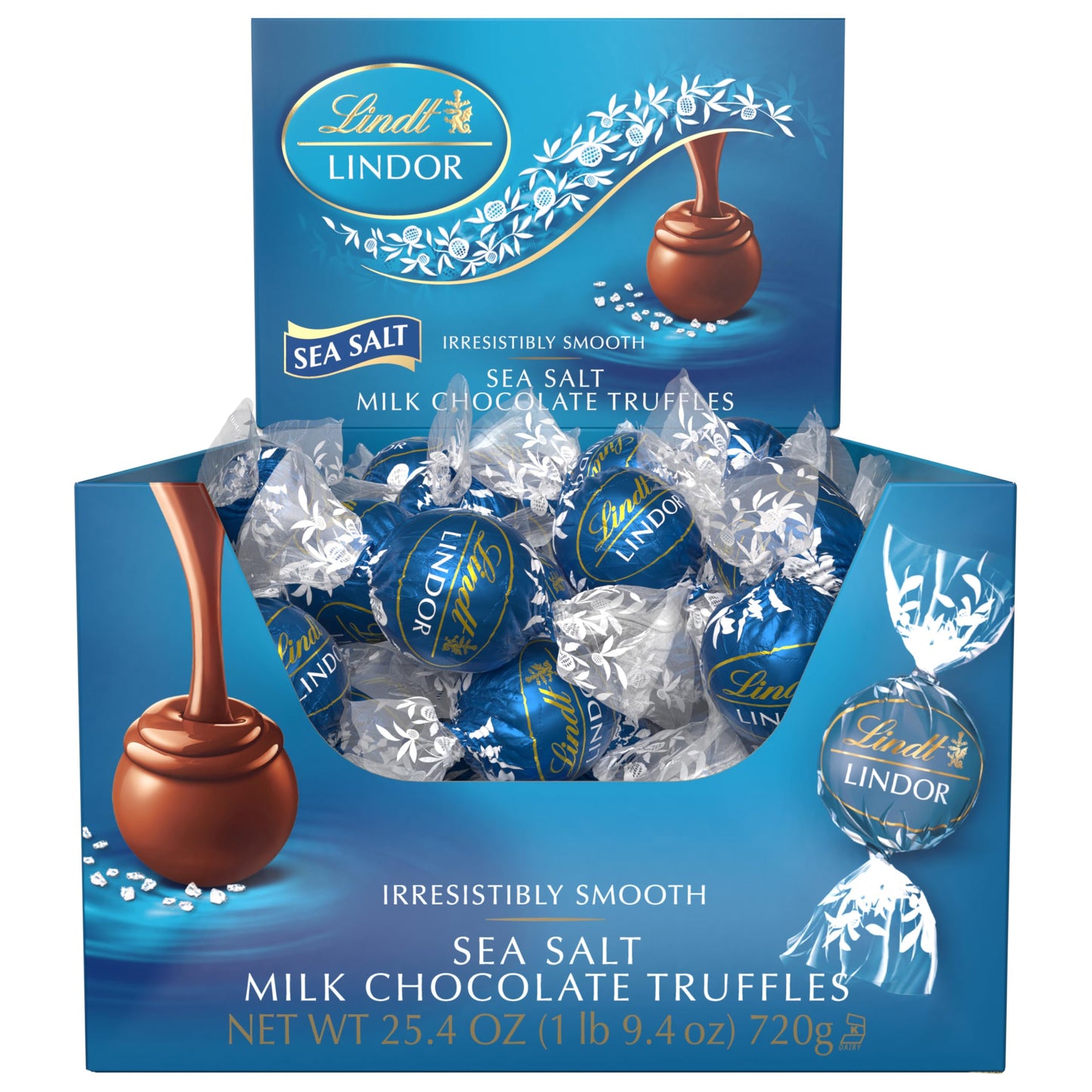 Lindt LINDOR Milchschokoladen-Bonbon-Trüffel, Milchschokolade mit zartschmelzender Trüffelfüllung, 25,4 oz., 60 Stück 