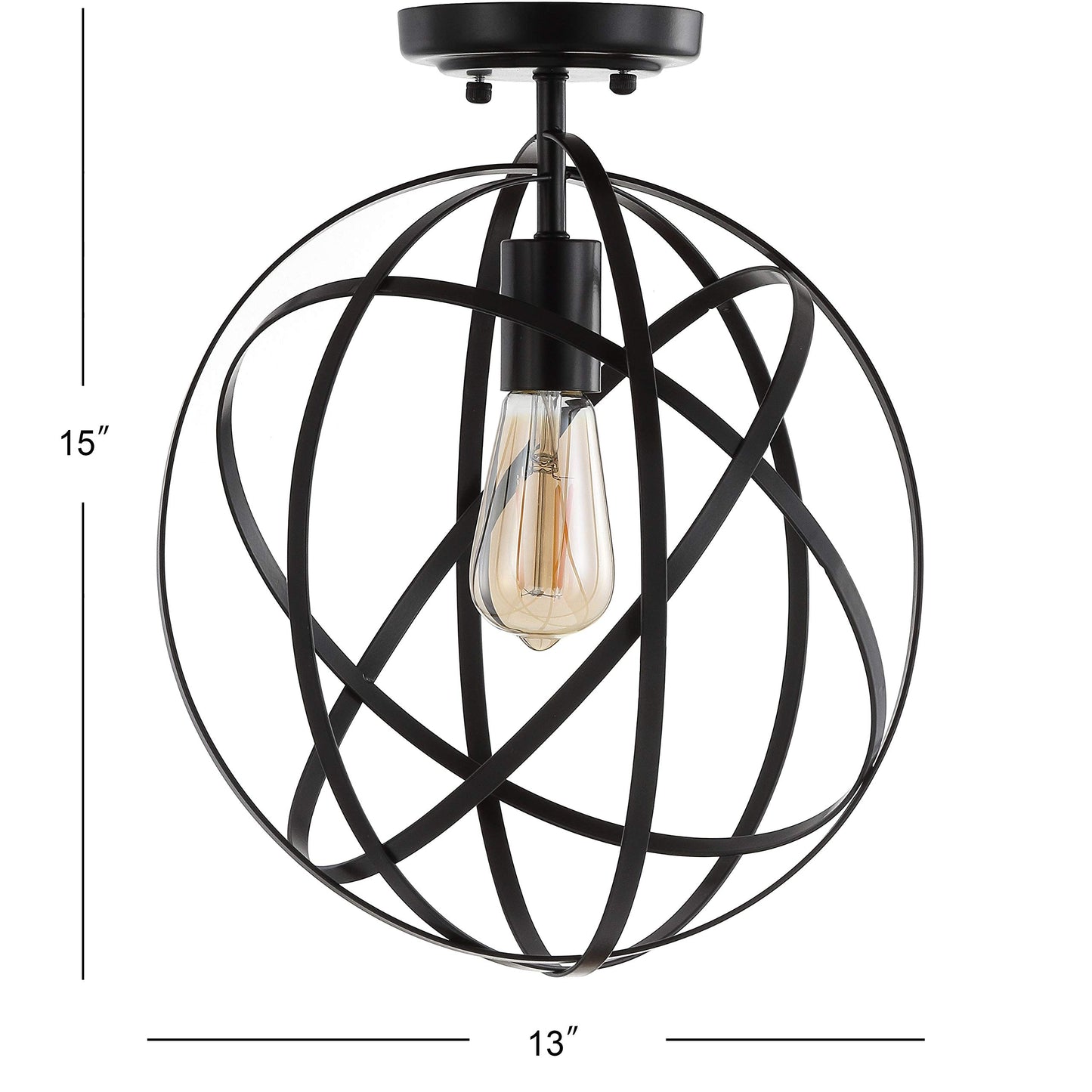 JONATHAN Y JYL9515B Alba 8,5" Metallkugel-LED-Deckenleuchte, modern, dimmbar, 2700 K, gemütliches warmes Licht, für Küche, Flur, Badezimmer, Treppenhaus, Nickel 