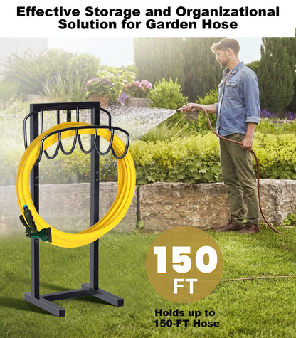 Freestanding Garden Hose Holder – Heavy Duty Metal Outdoor Hose Organizer