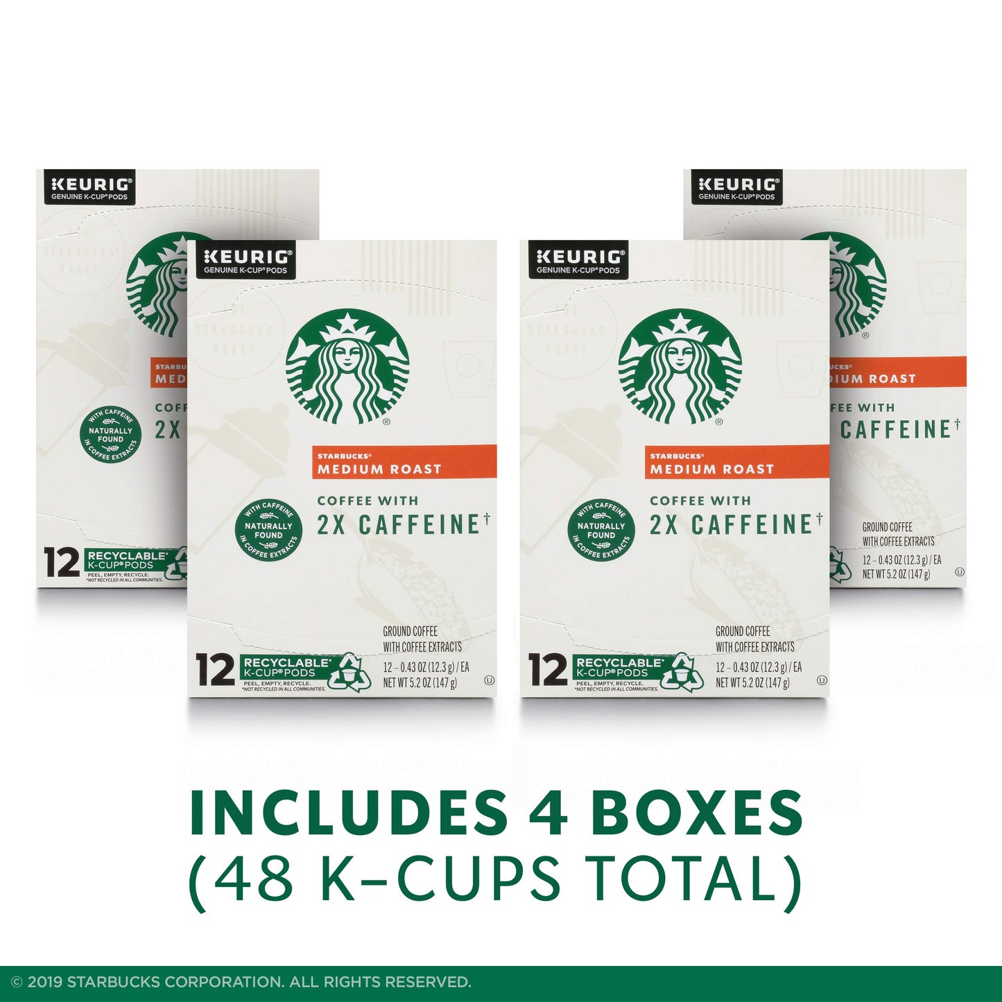 Starbucks K-Cup Coffee Pods, Naturally Flavored Coffee Variety Pack for Keurig Brewers, 100% Arabica, 1 Box (40 Pods)