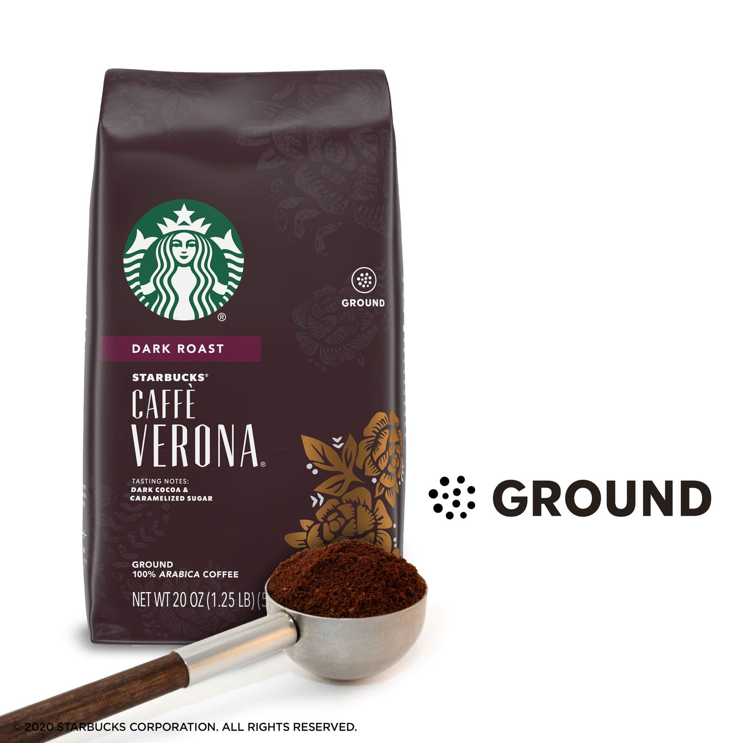 Café moulu Starbucks, café torréfié foncé, torréfaction française, 100 % arabica, 1 sac (28 oz) 