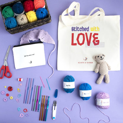 Crochet Kit for Beginners Adults and Kids, Knitting & Crochet Supplies Includes 1500 Yards Assorted Yarn