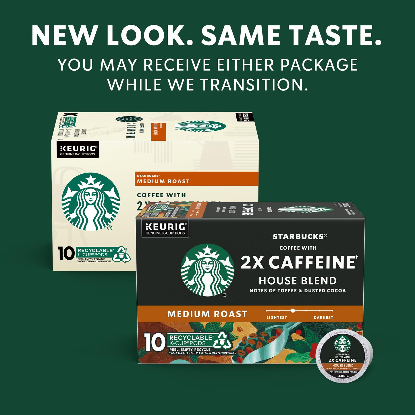 Starbucks K-Cup-Kaffeepads, natürlich aromatisiertes Kaffee-Vielfaltspaket für Keurig-Kaffeemaschinen, 100 % Arabica, 1 Schachtel (40 Pads) 