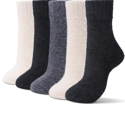 5 Pairs Fuzzy Soft Cozy Comfortable Socks for Women, Casual Sleep Comfy Socks, Perfect Warm Winter Gifts for Women