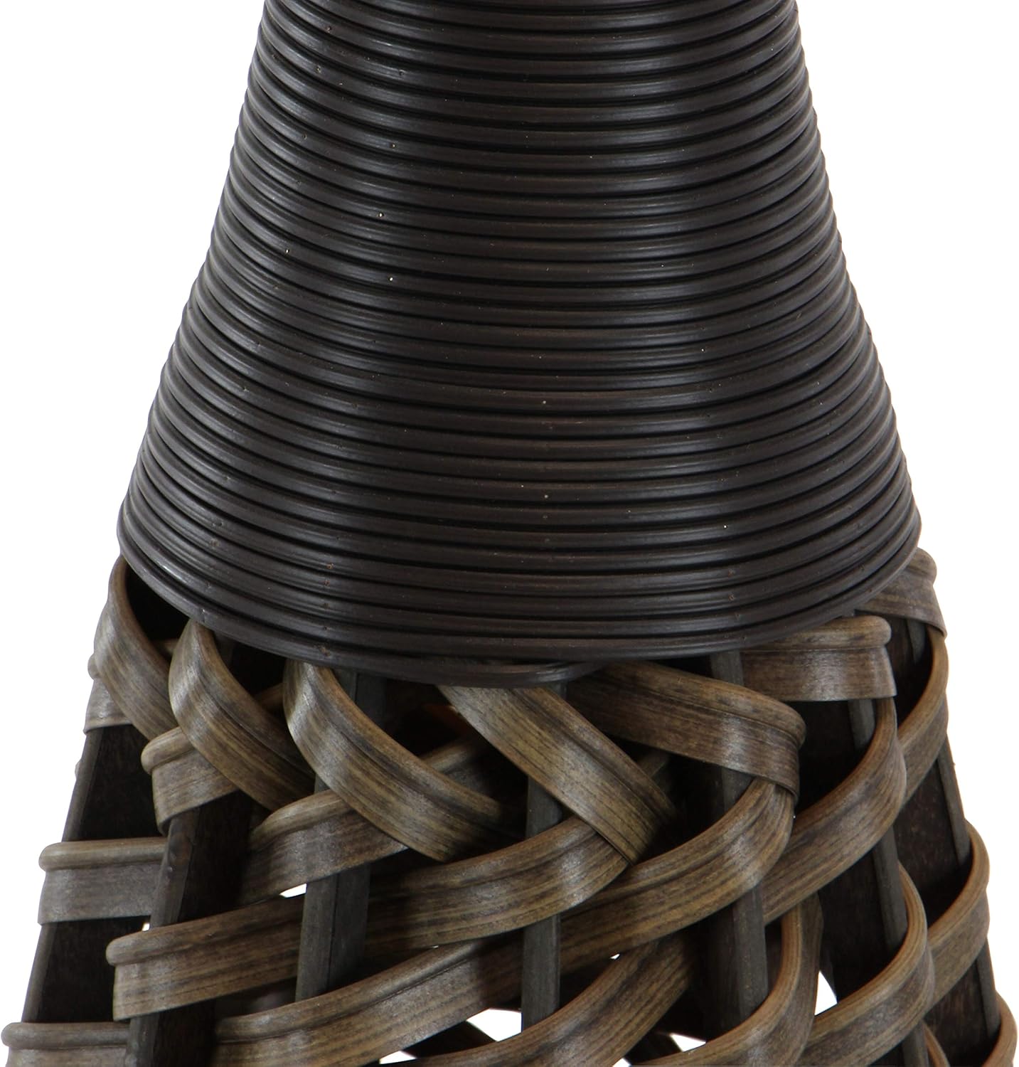 Deco 79 Faux Seagrass Decorative Vase Tall Woven Floor Centerpiece Vase with Dark Brown Wrapped Neck, Vase for Home Decoration 12" x 12" x 48", Brown