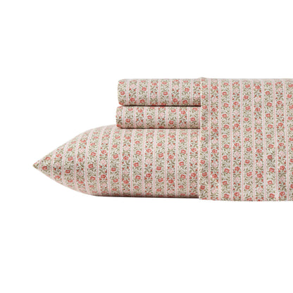 Laura Ashley - Sheet Set, Breathable Cotton Percale Bedding with Matching Pillowcases, Soft Home Decor