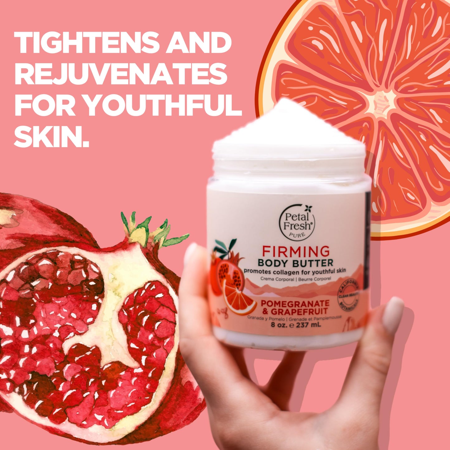 Petal Fresh Pure Perfecting Guava Nectar Körperbutter, Bio-Kokosnussöl, Arganöl, Sheabutter, fördert gesunde Haut, vegan und frei von Tierversuchen, 8 oz (Guava Nectar) 