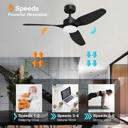 Smart LED Ceiling Fan – WiFi/Alexa Control, Quiet DC Motor, Indoor/Outdoor