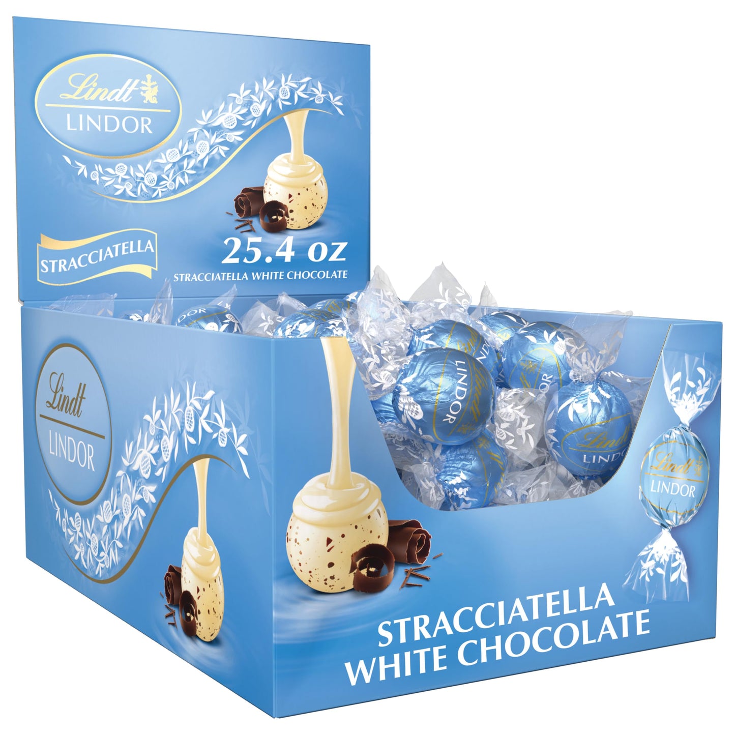 Lindt LINDOR White Chocolate Candy Truffles, White Chocolate Candy with Smooth, Melting Truffle Center, 25.4 oz., 60 Count