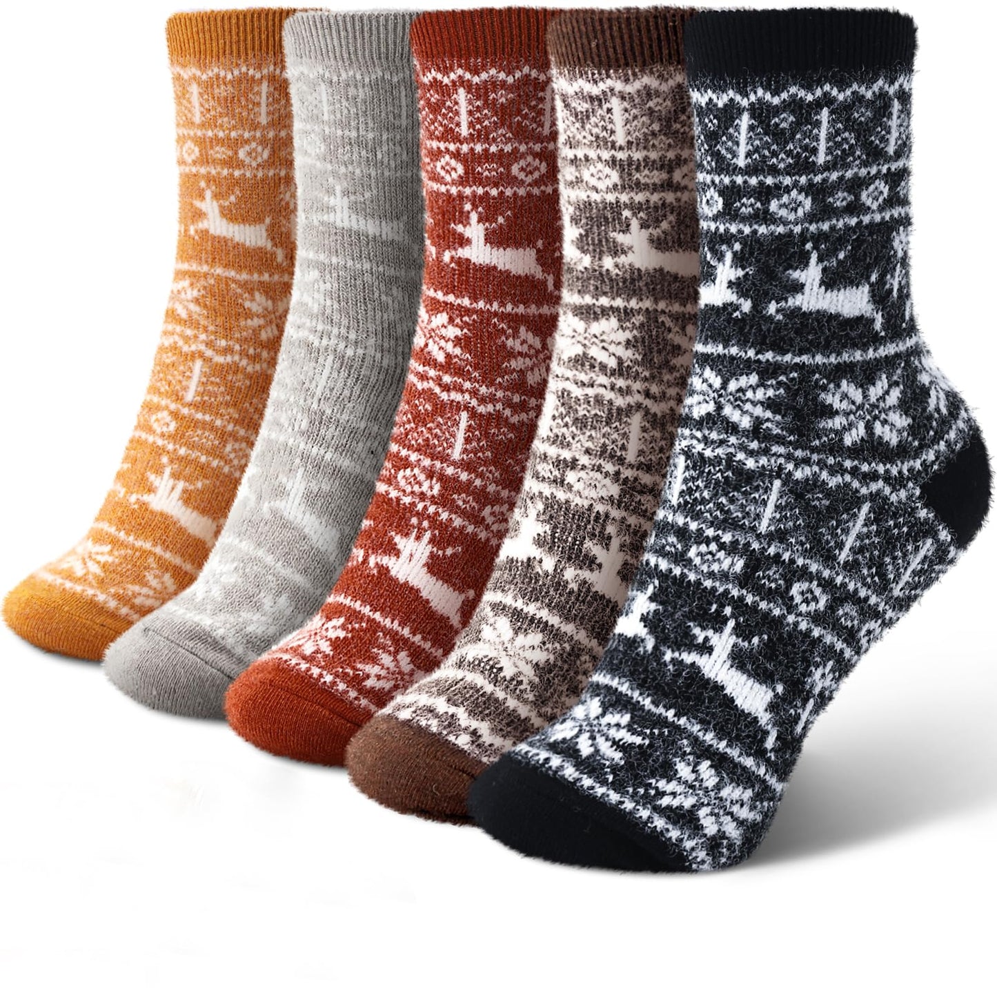5 Pairs Fuzzy Soft Cozy Comfortable Socks for Women, Casual Sleep Comfy Socks, Perfect Warm Winter Gifts for Women