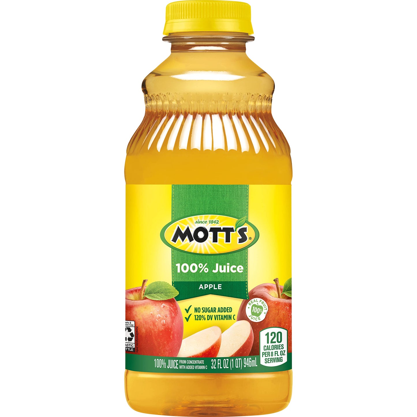 Mott's 100% Original Apple Juice, 8 Fl Oz Bottles, 24 Count (4 Packs Of 6), 2 Servings Of Fruit, 100% Fruit Juice, Gluten-free, Caffeine-free, Kosher, Contains No Artificial Colors Or Sweeteners