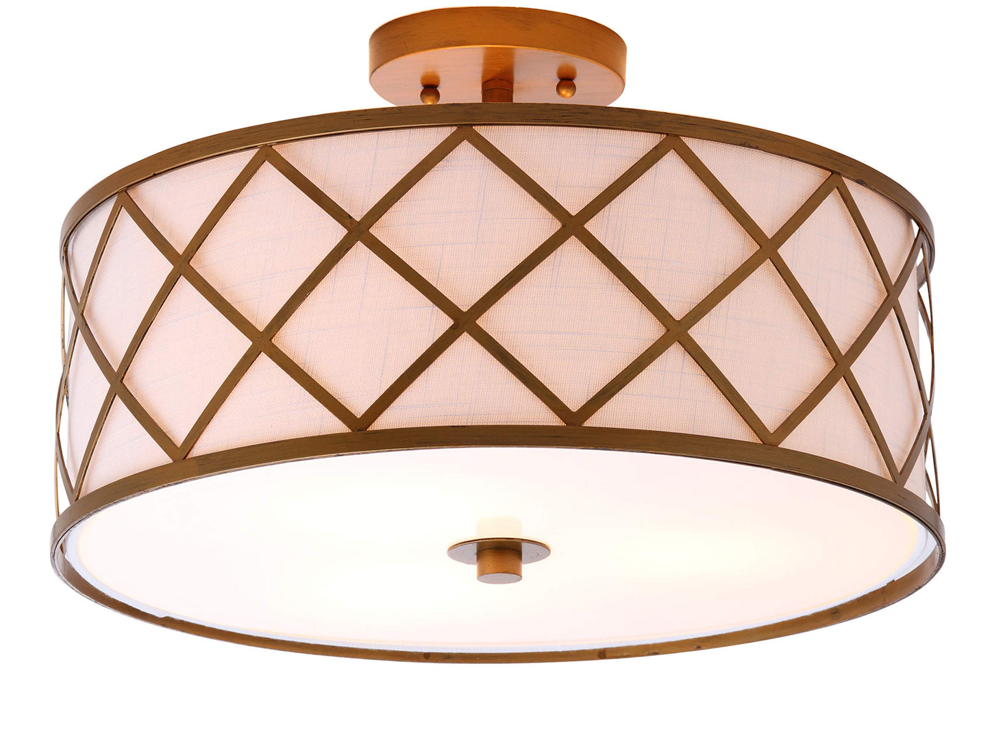 JONATHAN Y JYL3505A Elizabeth Plafonnier LED en métal de 13,25 po, contemporain, transitionnel, à intensité variable, lumière chaude et agréable de 2 700 K, pour cuisine, couloir, salle de bain, cage d'escalier, moderne, 2 lumières + ampoules, doré 