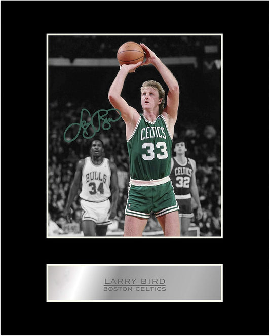 Larry Bird Print Signed Mounted Photo Display Autographed Picture Print
