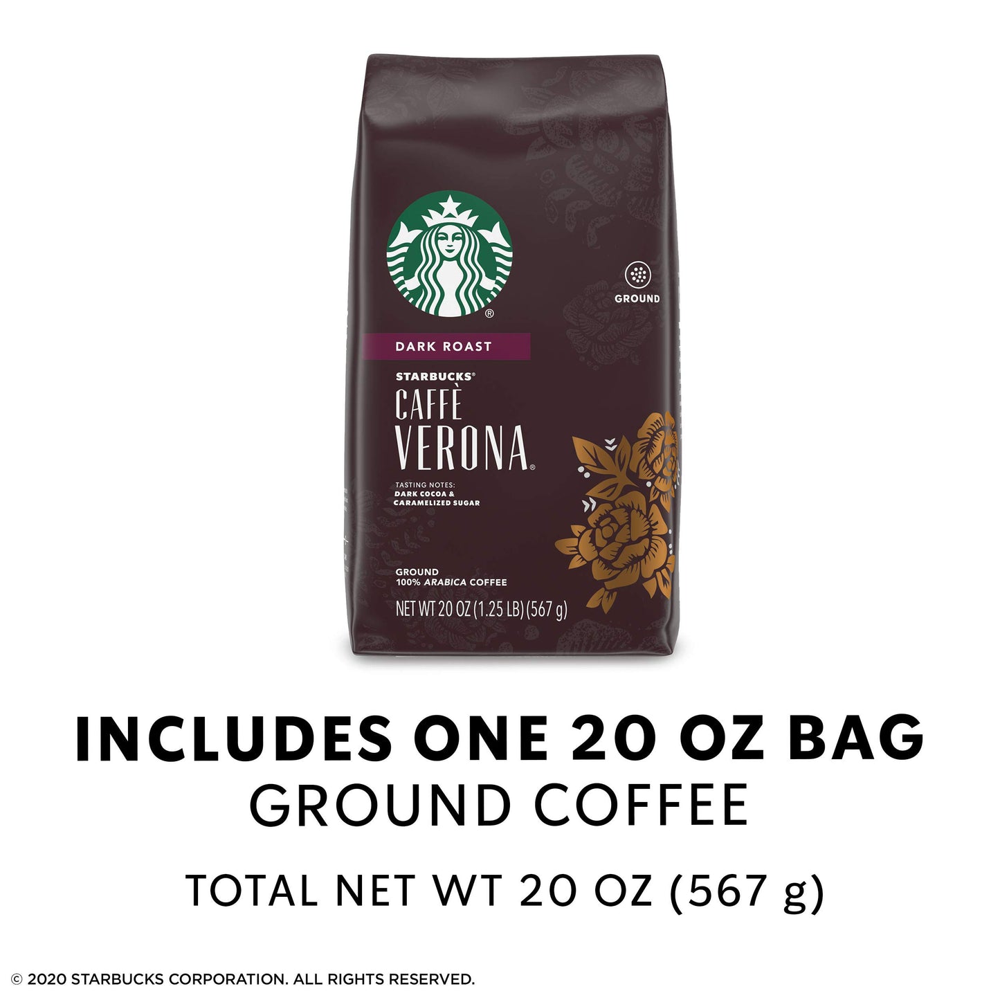 Café moulu Starbucks, café torréfié foncé, torréfaction française, 100 % arabica, 1 sac (28 oz) 