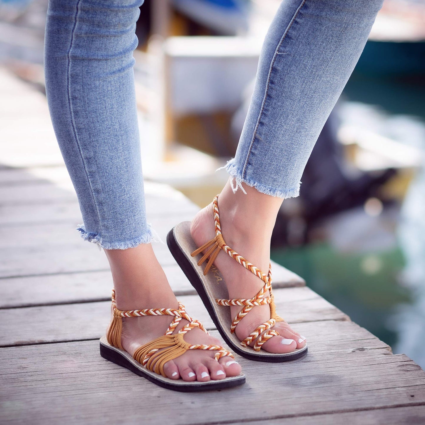 Plaka Flat Sandals for Women Palm Leaf