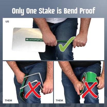 SmartSign Septic Lines Below Yard Sign, 10 x 7 in Aluminum Lawn Sign with 18 in Stake, Green & White