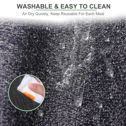 Set of 6 Placemats – Washable Woven Vinyl Table Mats for Dining, Kitchen, Indoor/Outdoor Use