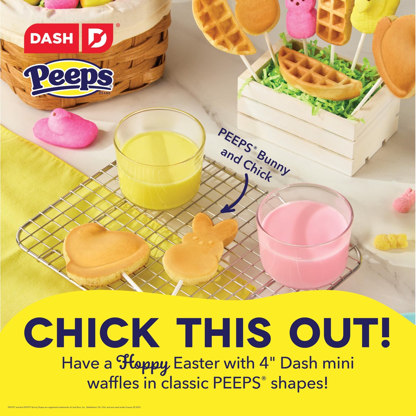 DASH Mini Maker for Individual Waffles, Hash Browns, Keto Chaffles with Easy to Clean, Non-Stick Surfaces, 4 Inch, White Pineapple