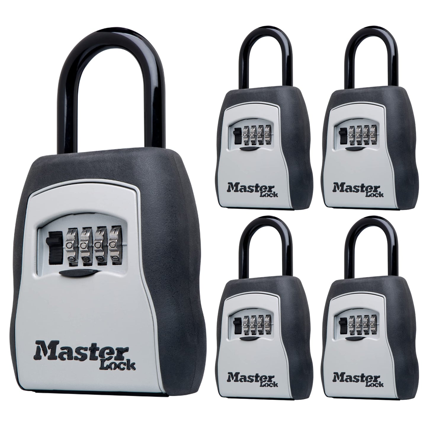 Master Lock Key Lock Box, Outdoor Lock Box for House Keys, Key Safe with Combination Lock, 5 Key Capacity, 5400EC, Black