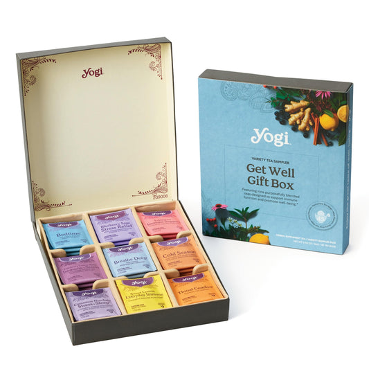 Organic Sampler Gift Box-5 Tea Bags per Flavor (45 Tea Bags)-Delicious Wellness Immunity Teas-9 Herbal Teas-Caffeine-Free Tea Variety Pack-Tea Gift Set