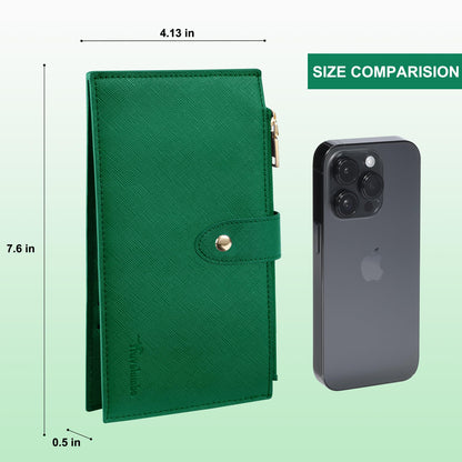 Travelambo RFID Wallet Women Large Size Bifold Multi Card Wallet Case with Zipper Pocke Credit Card Holder for Women