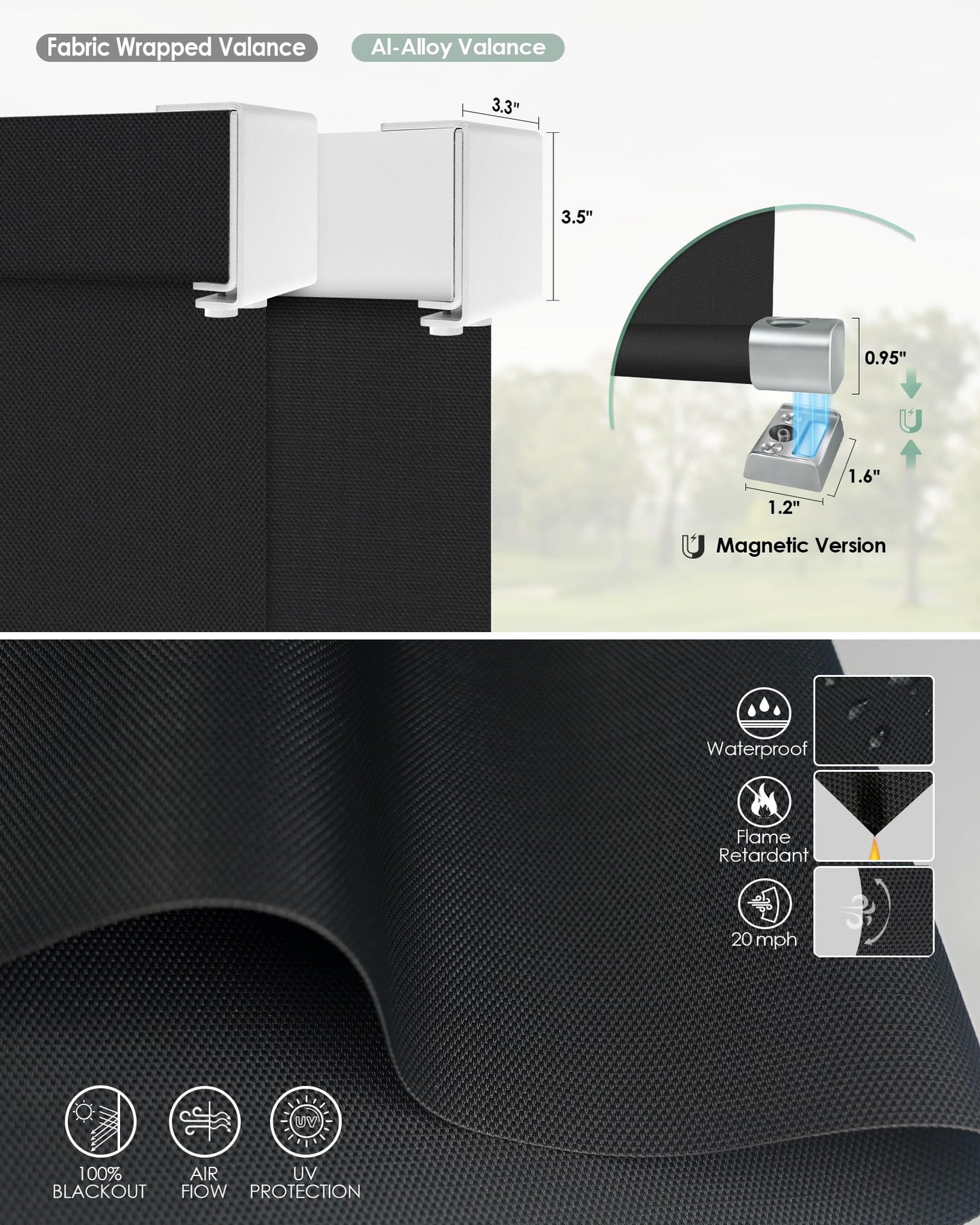 Yoolax Motorisierte Außenrollos, Smart-Jalousien, kompatibel mit Alexa Google, Sonnenschutz mit Fernbedienung, Smart-Jalousien für Veranda, Terrasse, wasserdichte Rollos, individuell anpassbar (3 % Offenheit, Alpine Rock) 