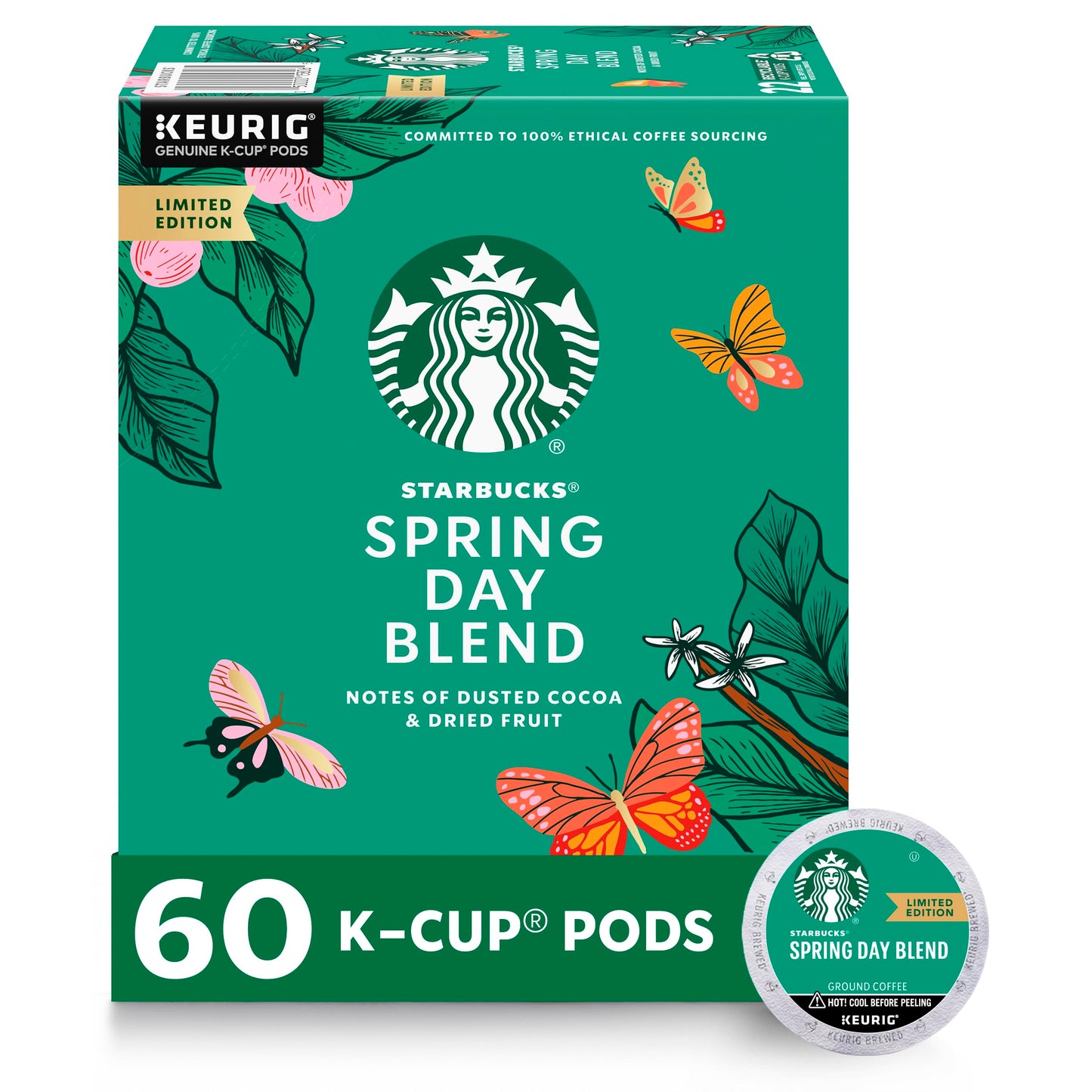 Capsules de café Starbucks K-Cup, pack de variétés de café naturellement aromatisé pour les cafetières Keurig, 100 % arabica, 1 boîte (40 capsules) 