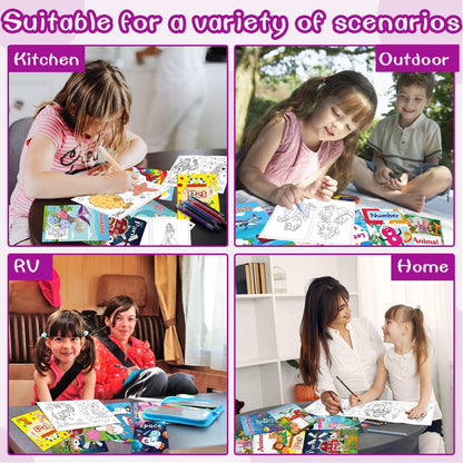 20 Mini Coloring Books (5.1” × 7”) for Kids Ages 2–8 + Bonus Book of 200 Inspiring Stickers