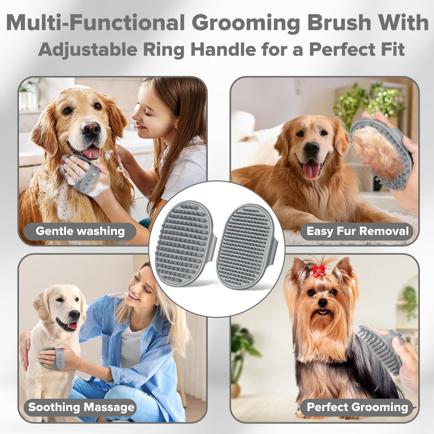 6PCS Pet Grooming Kit for Dogs,Cats and Horses | Dog Washing Gloves | Dog Bath Brush | Dog Bath Gloves | Dog Shampoo Brush | Pet Grooming Gloves | Dog Bath Supplies