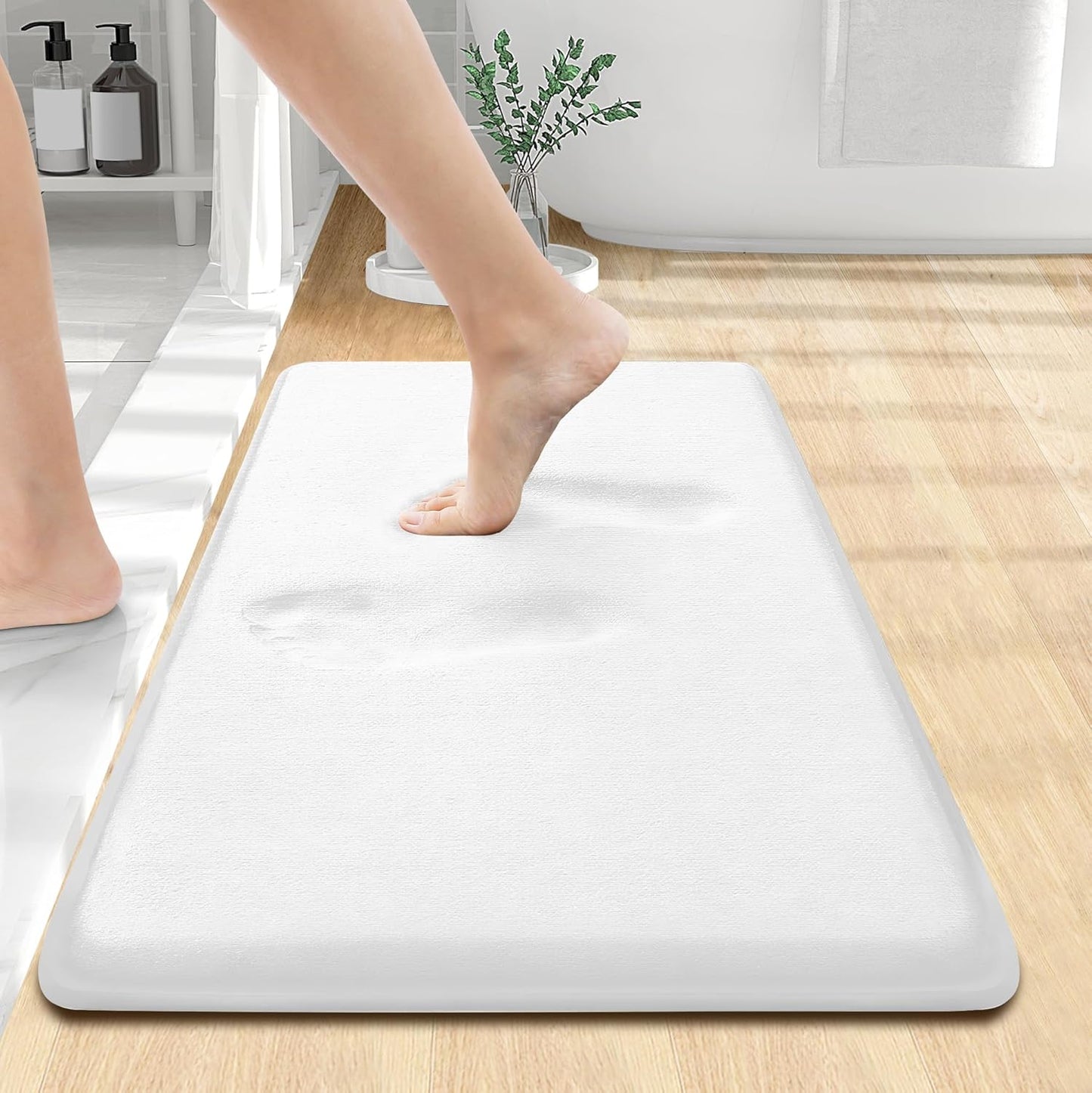 Smiry Memory Foam Bath Mat – Ultra Soft, Absorbent, Non-Slip Rug for Bathroom