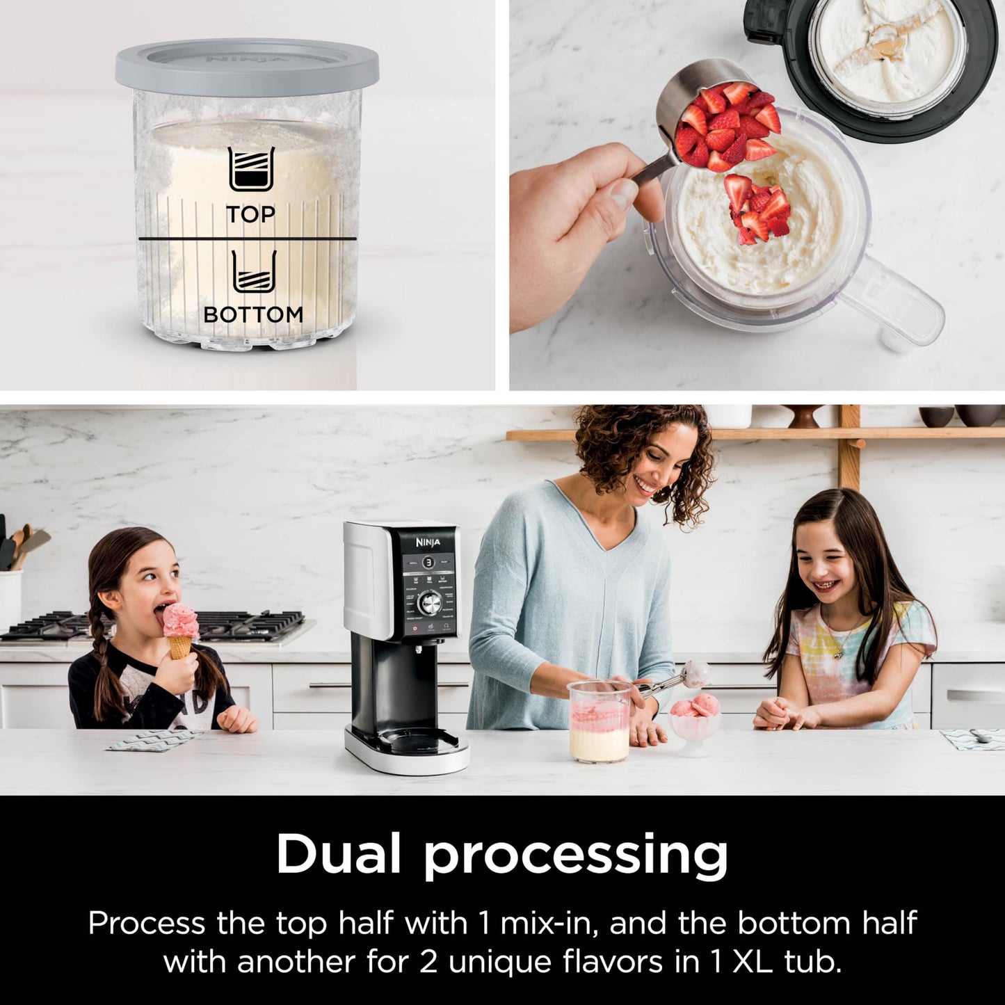 Ninja NC301 CREAMi Ice Cream Maker – 7 Programs, 2 Pint Containers, Lids