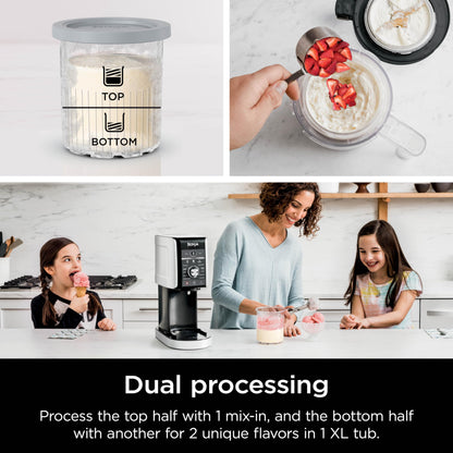 Ninja NC301 CREAMi Ice Cream Maker – 7 Programs, 2 Pint Containers, Lids