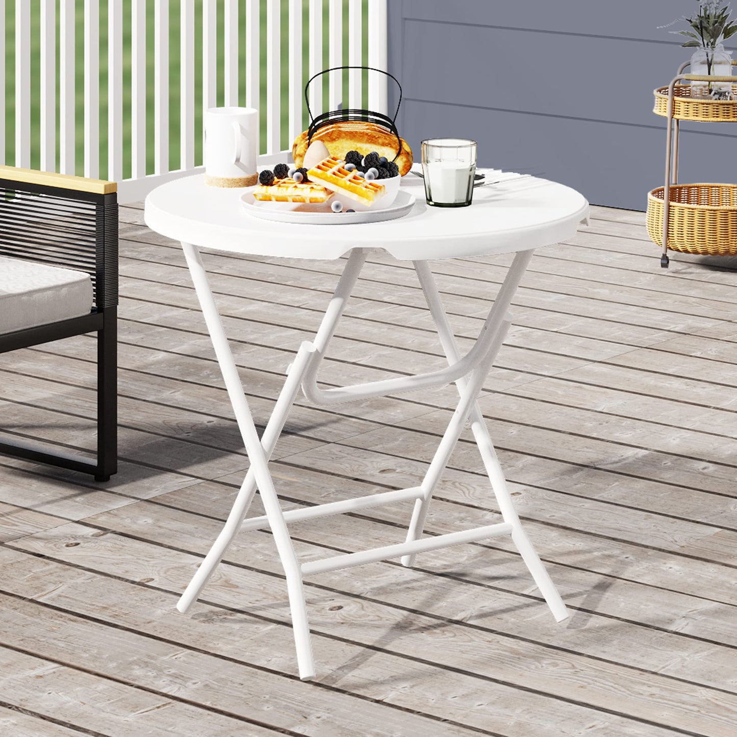 YITAHOME Table de pique-nique d'extérieur de 1,8 m avec plateau en bois, cadre en acier robuste et ouverture pour parapluie, table de pique-nique robuste idéale pour la cour, le patio, les rassemblements sur la pelouse, marron clair 