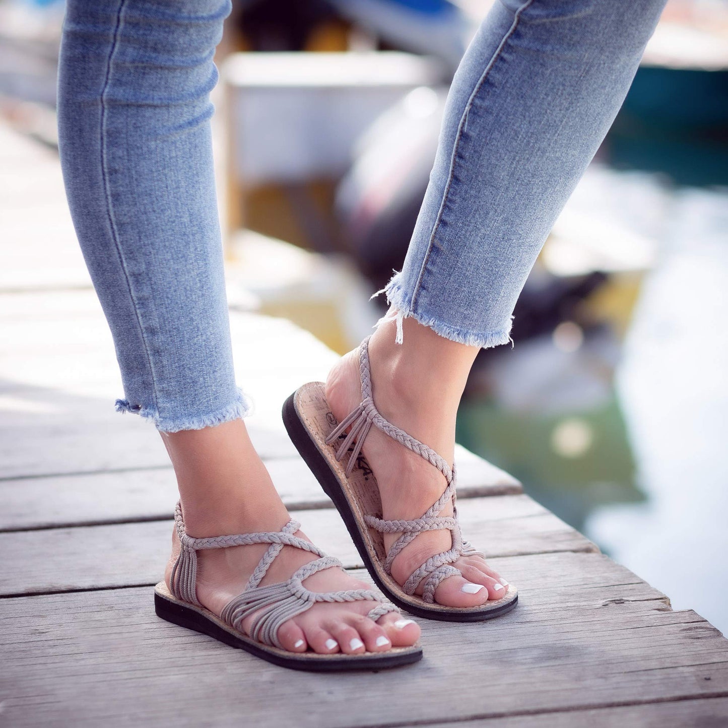 Plaka Flat Sandals for Women Palm Leaf